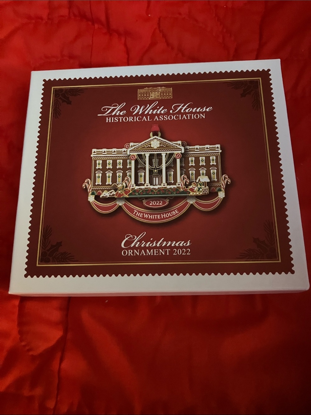 The White House Historical Association 2022 Christmas Ornament - Red & Gold